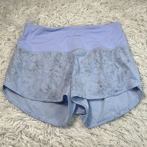 Lululemon Speed Up Mid-Rise Lined Short 4" Gravel Dust Pastel Blue Multi
